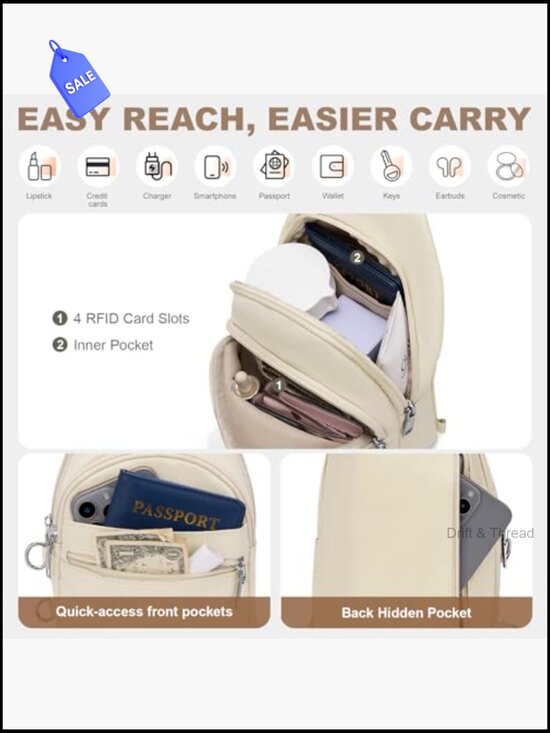 Anti-Theft RFID Crossbody Sling Bag Travel Puffer Backpack main image 4